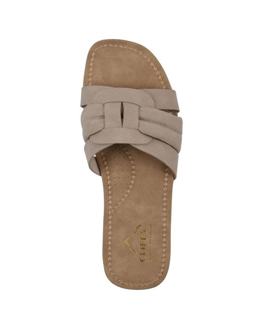 White Mountain Brown Fraley Slide Slip-on Sandals