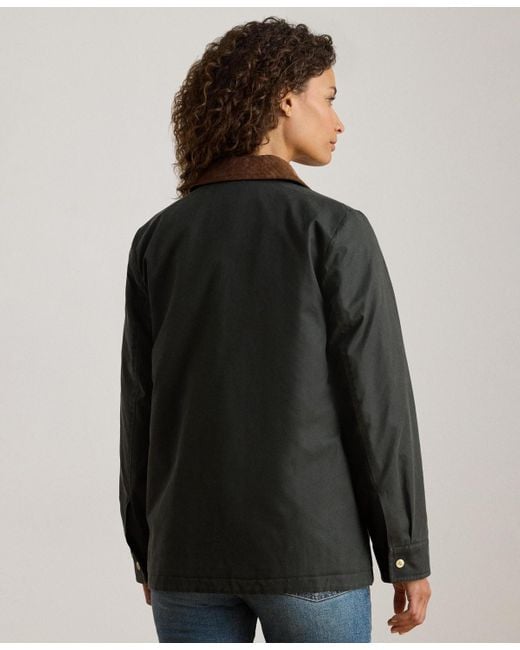 Ralph Lauren Brown Cord-collar Waxed Jacket