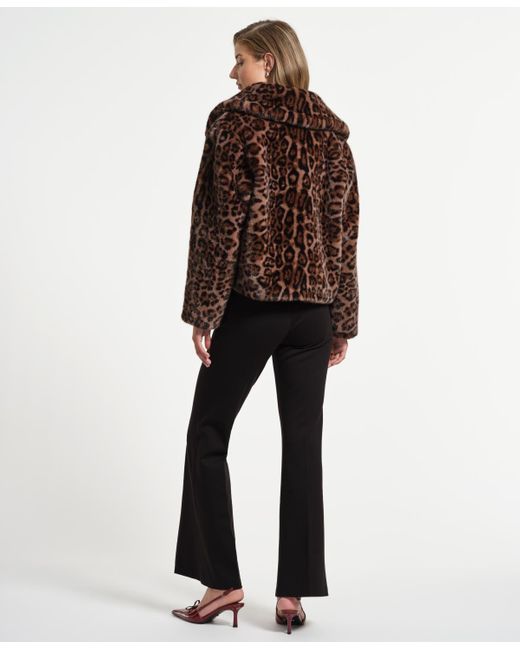 Isaac Mizrahi New York Brown Oversized Collar Jacket