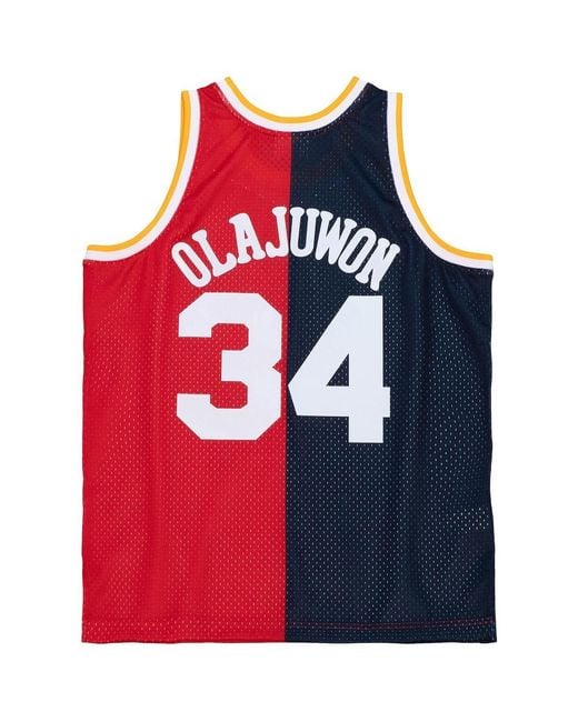 Mitchell & Ness Red Hakeem Olajuwon Navy for men