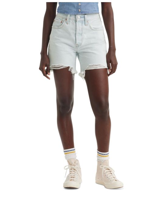 Levi's Multicolor 501 Mid-thigh High Rise Straight Fit Denim Shorts