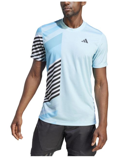 adidas Us Open Freelift Slimfit Short Sleeve Crewneck Tennis Tshirt