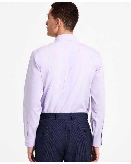 Brooks Brothers Purple Regular-fit Solid Dress Shirt for men