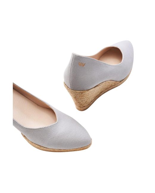 VISCATA White Roses Canvas V Cut Espadrille Wedges