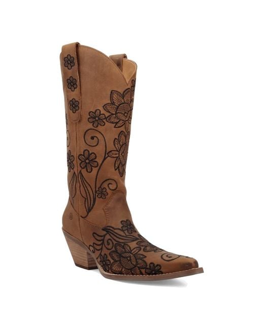 Dingo Brown Western Swing Leather Boot