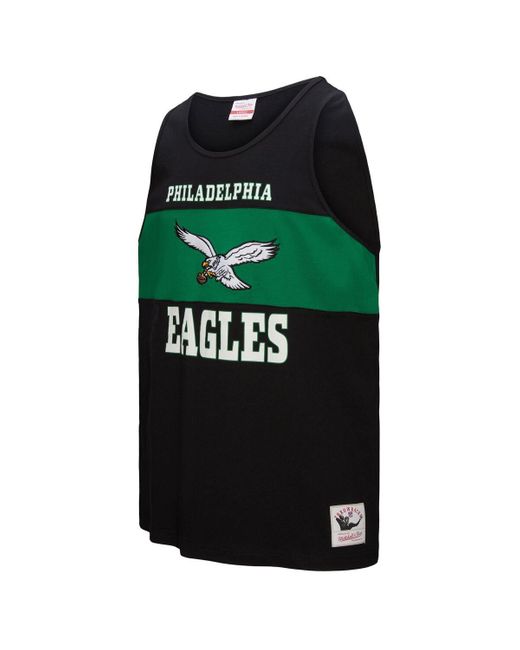 Mitchell & Ness Green Philadelphia Eagles Retro Color Block Tank Top for men