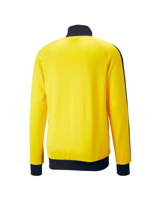 PUMA Yellow Borussia Dortmund Ftblheritage T7 Raglan Full-zip Track Jacket for men