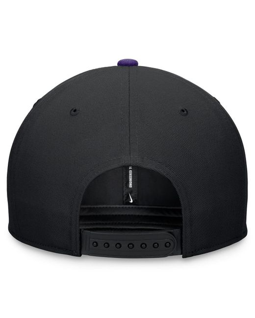 Nike Blue Black/purple Colorado Rockies Evergreen Two-tone Snapback Hat for men