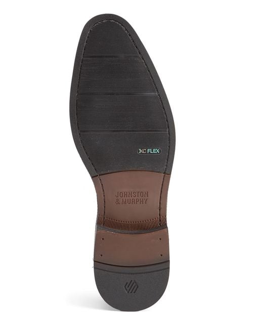 Johnston & Murphy Brown Landry Embossed Plain Toe Shoe for men