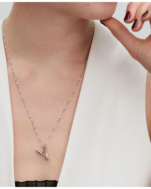 Pandora White Sterling Shaped Heart Pendant 27.6 Inches Necklace