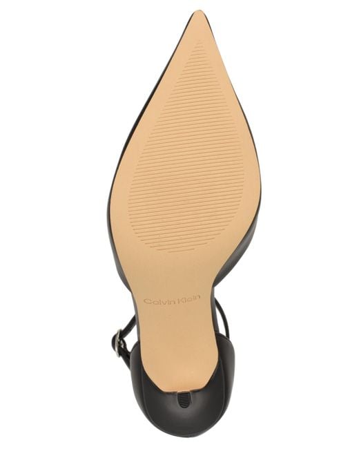 Calvin Klein Black Olettia Ankle Strap Stiletto Pumps