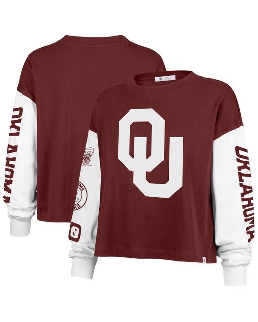 '47 Red Oklahoma Sooners Sydney Long Sleeve T-shirt