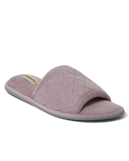 Dearfoams Gray Microfiber Terry Slide Slipper