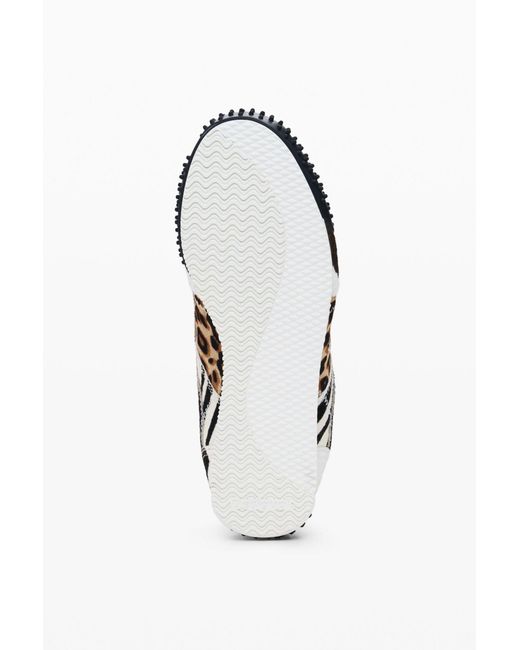 Desigual White Patchwork Animal Print Sneakers