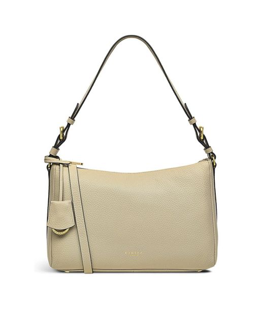 Radley Leather Dukes Place Small Zip Top Shoulder Bag in Clay (Natural