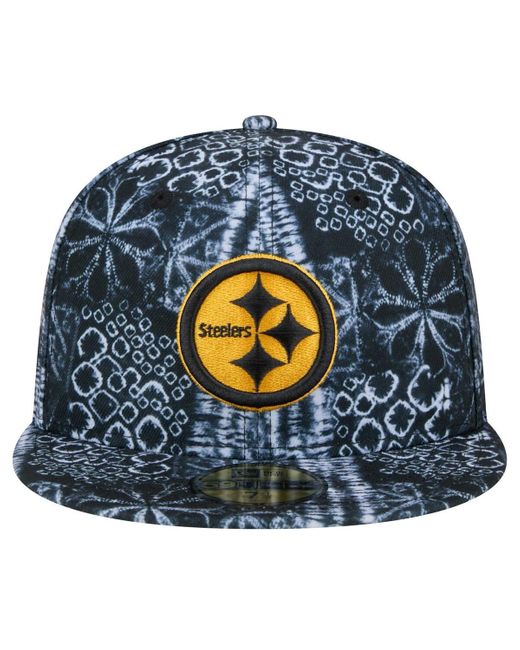 KTZ Blue Pittsburgh Steelers Shibori 59fifty Fitted Hat for men