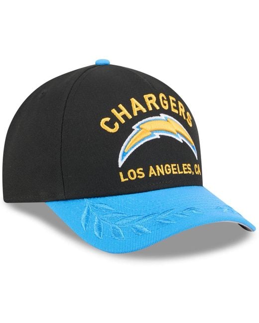 KTZ Black/powder Blue Los Angeles Chargers 2025 Nfl Draft 9forty A-frame M-crown Adjustable Hat for men