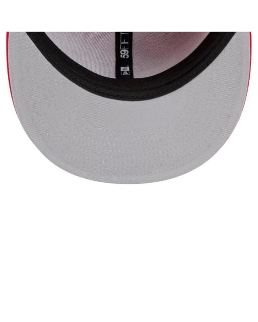 KTZ Red Detroit Wings Core 59fifty Fitted Hat for men