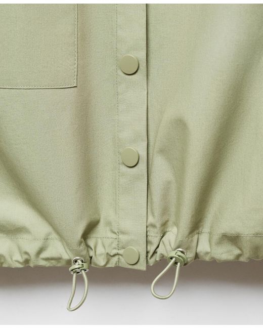 Mango Green Adjustable Hem Cotton Shirt