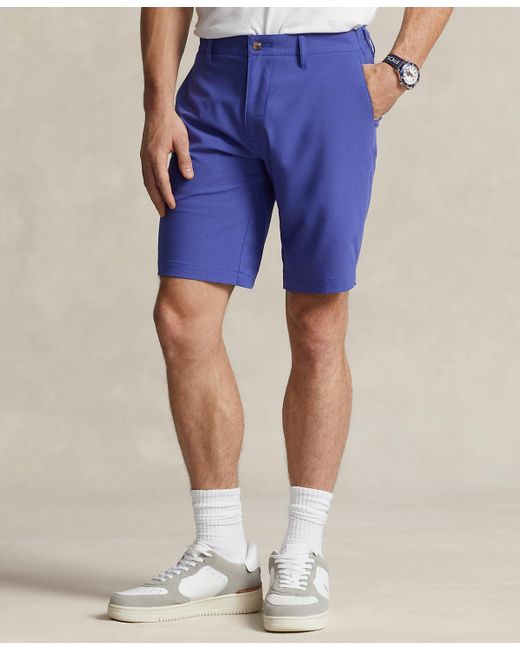 Polo Ralph Lauren Blue 9.5-inch Stretch Dobby Beach Shorts for men