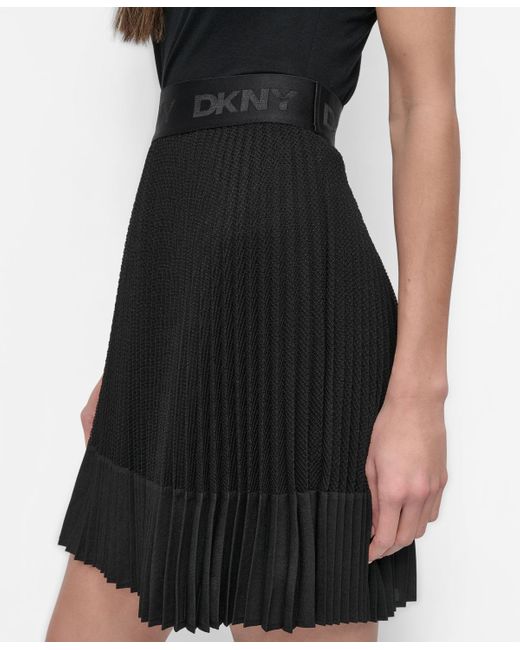 DKNY
 Logo Striped Midi Skirt