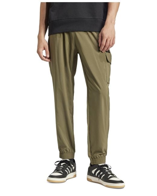 Adidas Green Essentials Small Logo Cargo Pants for men