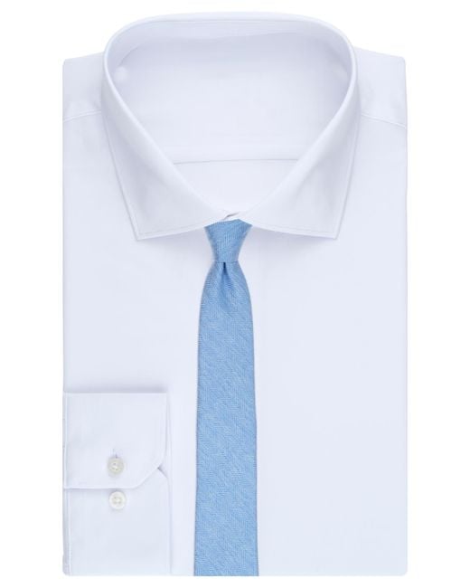 BarIII Blue Melange Chevron Solid Tie for men