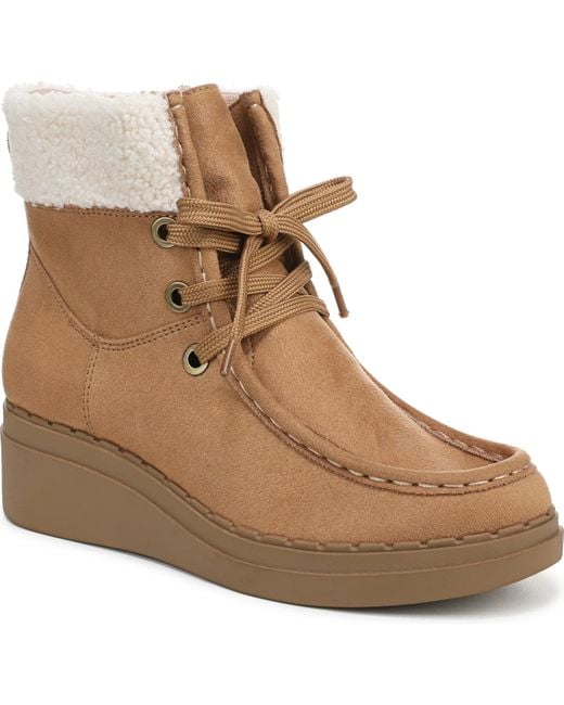 LifeStride Brown Devon Wedge Zip Short Boots