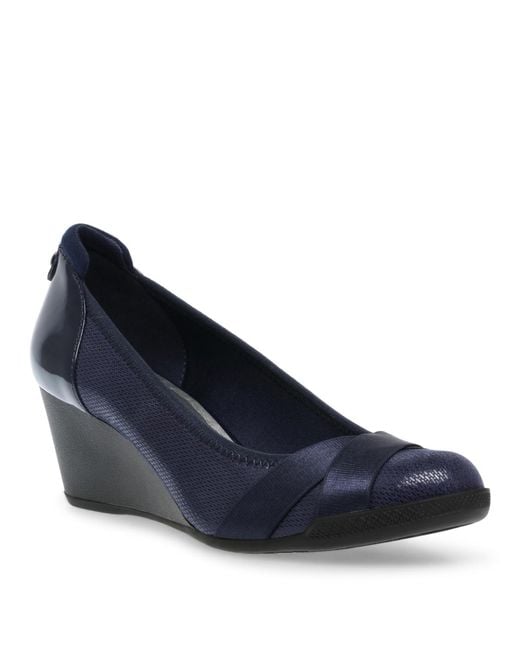 Anne Klein Blue Timeout Wedge Pumps