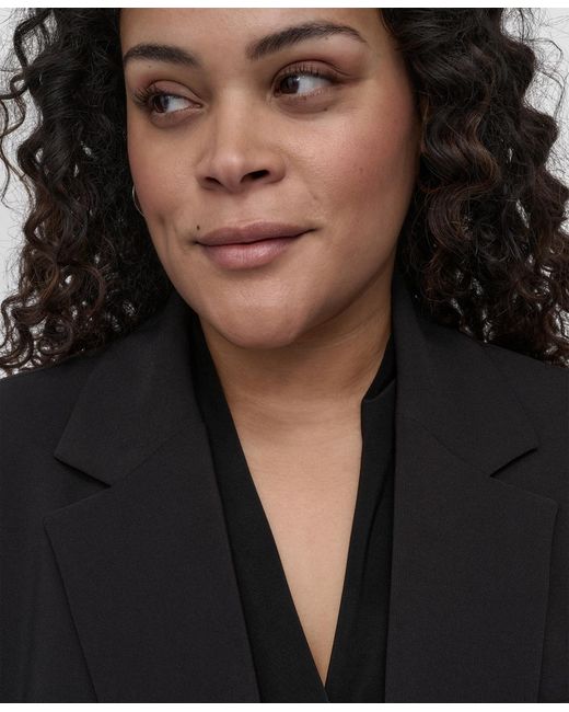 DKNY Black Plus Size One-button Blazer