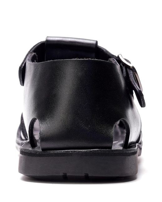 A. Veer Black Santorini Fisherman Sandals for men