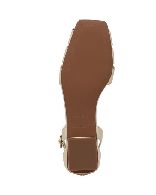 Franco Sarto White Taylon Square Toe Fisherman Sandals