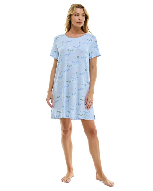 Roudelain Blue Printed Short-sleeve Sleepshirt