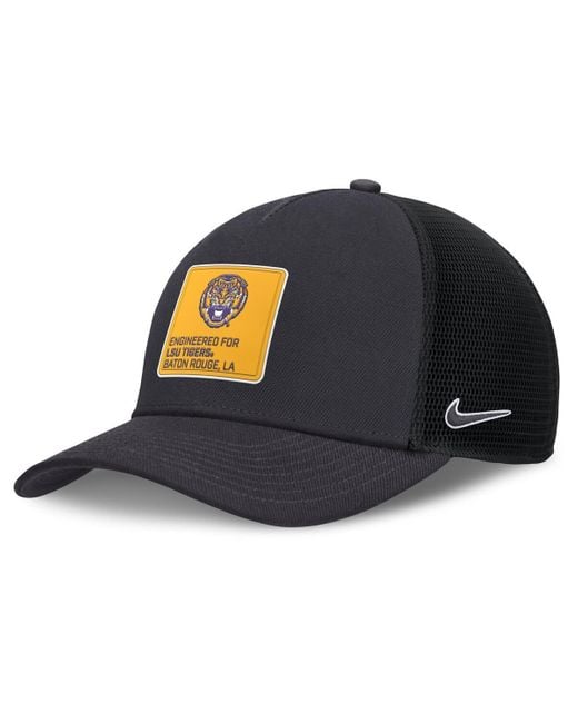 Nike Blue Anthracite/black Lsu Tigers 2025 On-field Rise Engineered Trucker Adjustable Hat for men