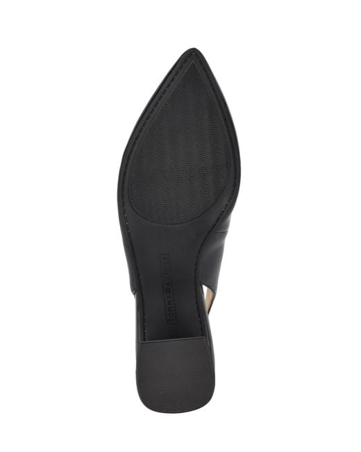 Tommy Hilfiger Blue Nileo Block Heeled Sling Back Pumps
