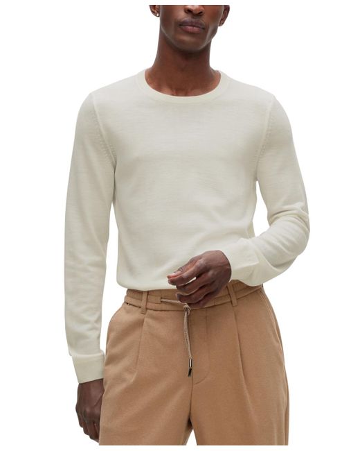 Boss Natural Boss By Slim-fit Merino Wool Sweater for men