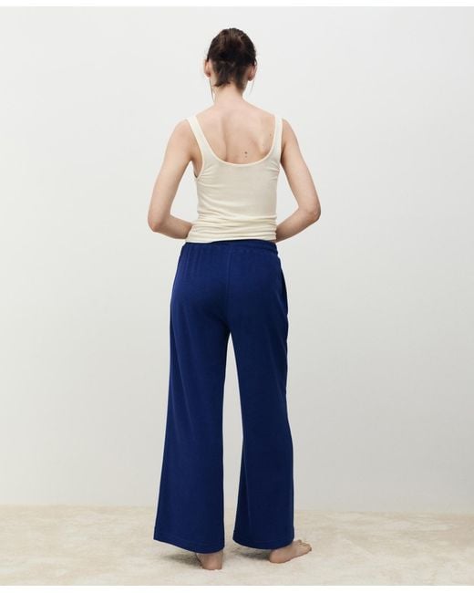Mango Blue Terry Cotton Pants