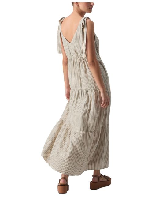 Sanctuary Natural Move Your Body Striped Linen-blend Maxi Dress