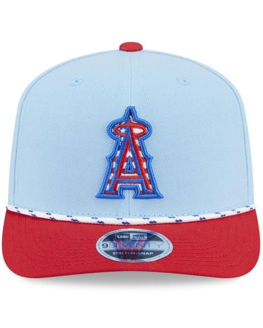KTZ Light Blue/red Los Angeles Angels 2025 Fourth Of July 9seventy Adjustable Hat for men