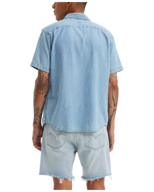 Levi's Gray Classic 1 Pocket Short Sleeve Regular Fit Shirt for men