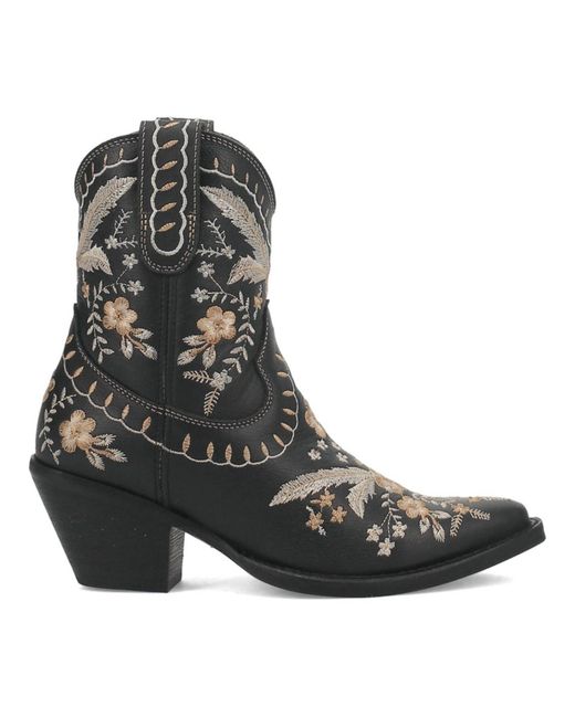 Dingo Black Primrose Leather Booties