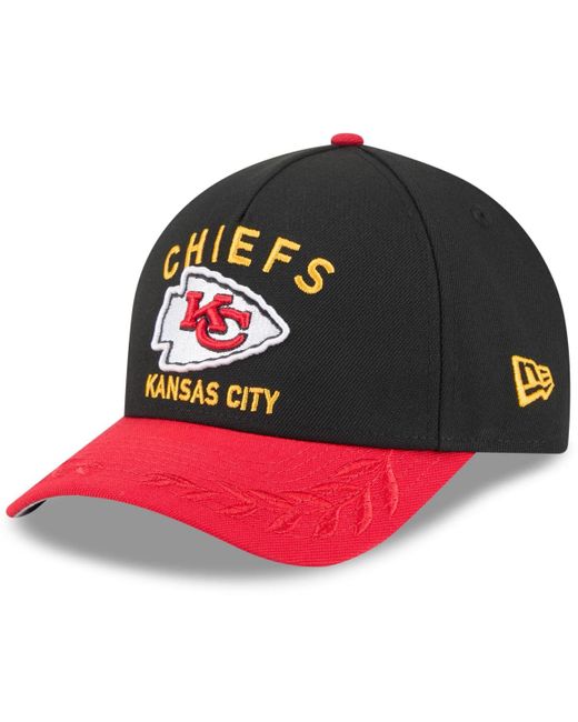 KTZ Black/red Kansas City Chiefs 2025 Nfl Draft 9forty A-frame M-crown Adjustable Hat for men
