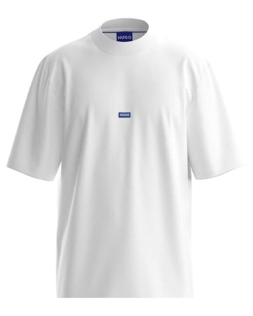Boss White Hugo By Regular-fit Logo Patch T-shirt for men