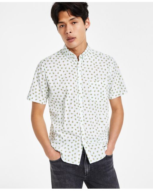 PUBLIC ART White Cotton Avocado-print Button Shirt for men