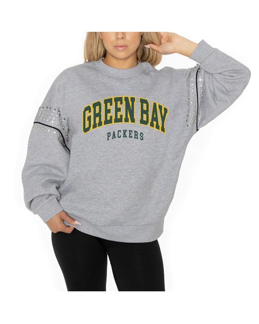 Gameday Couture Women's Gray Green Bay Packers Rhinestone Drop
