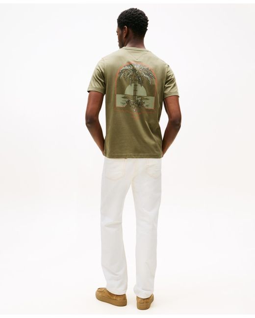 Tommy Hilfiger Green Palm-tree Graphic T-shirt for men