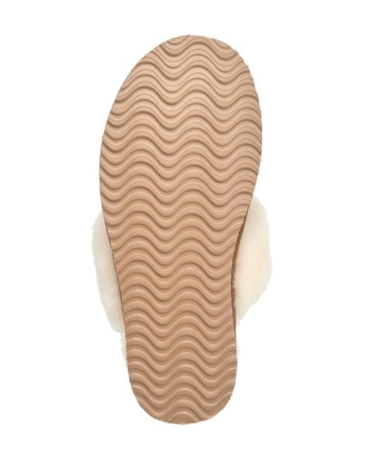 French Connection Natural Fur Band Open Slipper