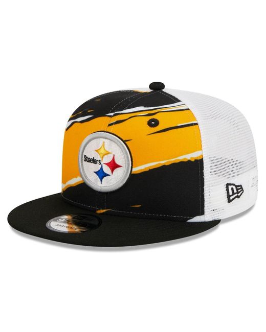 KTZ Black Pittsburgh Steelers Tear Trucker 9fifty Snapback Hat for men