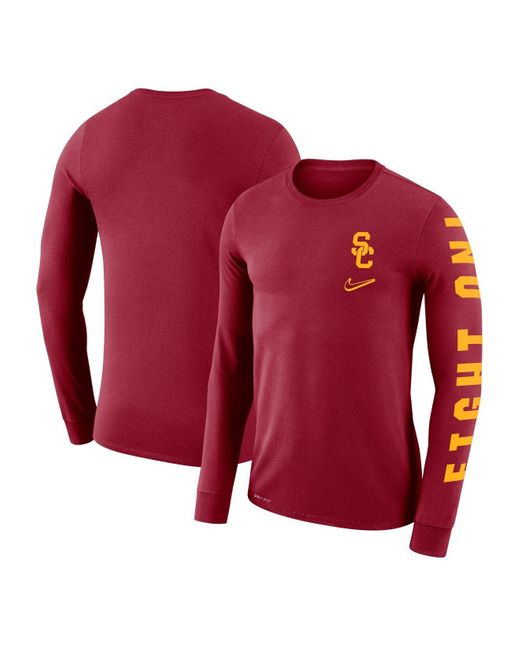 Nike Cardinal Usc Trojans Local Mantra Performance Long Sleeve T-shirt in  Red for Men | Lyst