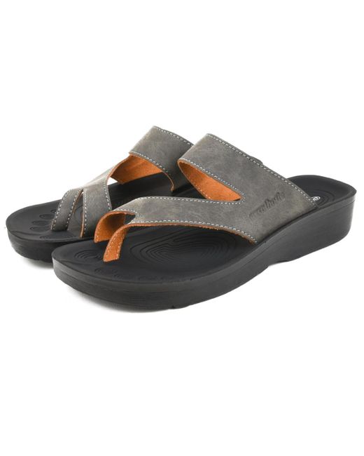 AEROTHOTIC Black Odal Split Toe Arch Support Sandals